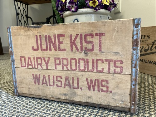 Vintage wooden milk - vintage, crate
