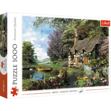 1000 Piece Jigsaw Puzzle Charming Nook Countryside Woodland Thatched Cottage