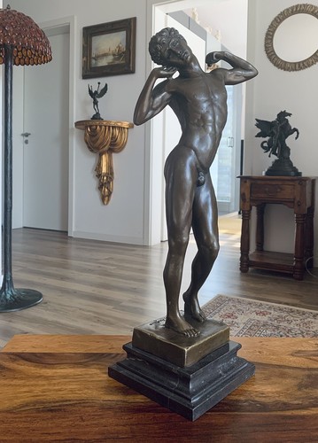 Bronze figure male nude - bronze,