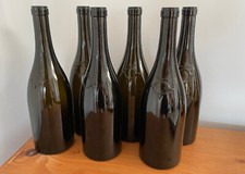 *6 XPiccini Memoro Italia Brown Heavy Empty Wine Bottles For Corks Embossed Logo