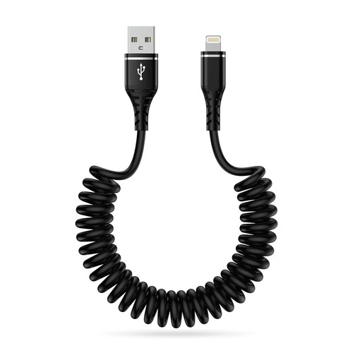 Coiled usb iphone carplay - a, to