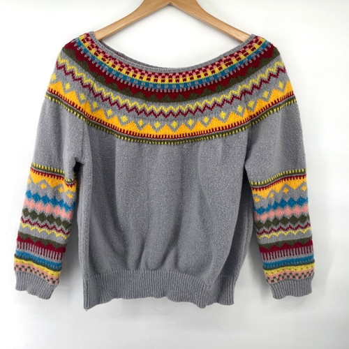Hand knit sweater women l - hand, sz