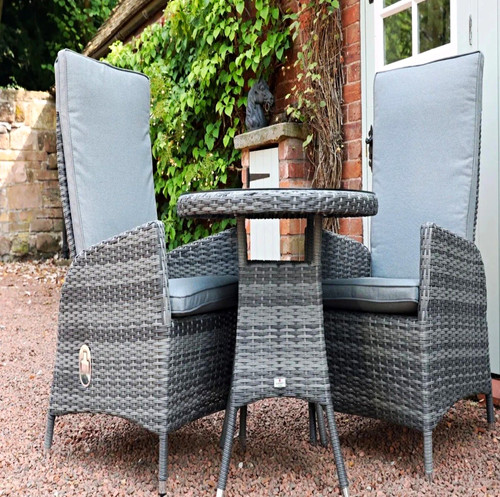 Grey rattan wicker 3pc bistro - rattan/wicker,