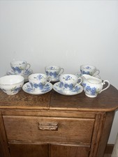 Royal Adderley 18 Piece Vintage Tea Set Cornflower H4871  Pattern Gold Trim