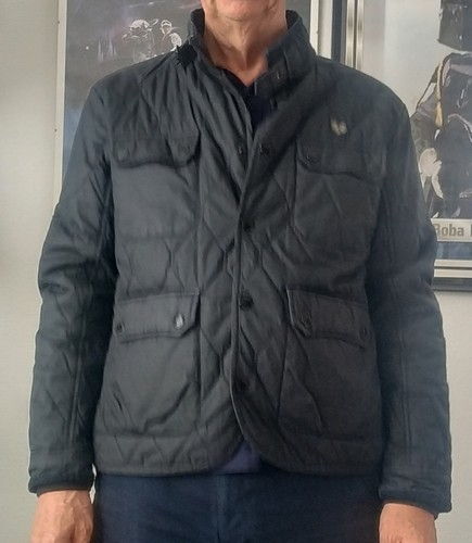 Black quilted jacket soviet - quilted, by