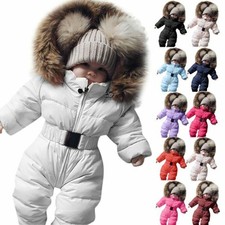 Girl Romper Baby Boy Warm Thick Winter Infant Jumpsuit Coat Outfit Jacket Hooded