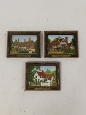 FRIAR CRAFTS Set of 3 Hand Painted Colchester England 2 Cottages & 1 Restaurant