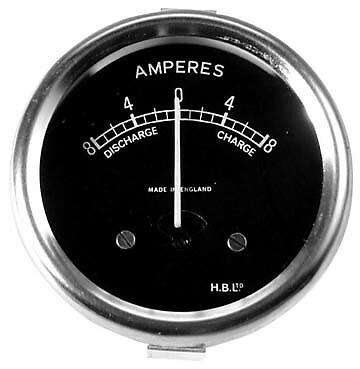 Ammeter black 8 uk made - 6v,