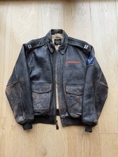 Avirex A-2 Brown Leather Bomber Jacket Limited Edition ‘V.hilts’ Steve McQueen M