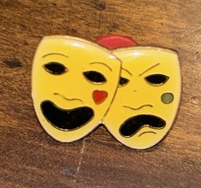 Theater Drama Faces Pin 1986