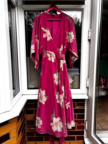 Monsoon pink floral wrap dress - wrap,
