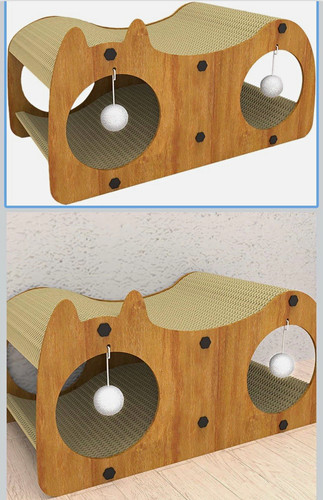 Wood cardboard cat - wood,