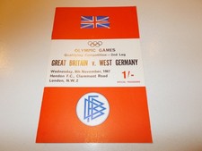 England  v  West Germany  1967 Olympic Qualifier  played at Hendon