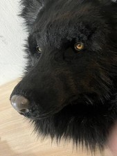 Handmade Black Wolf Mask