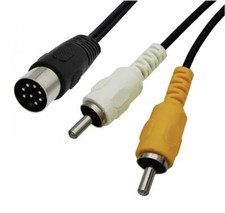 8Pin Din to 2 RCA Male Audio