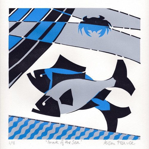 Original screen print seaside