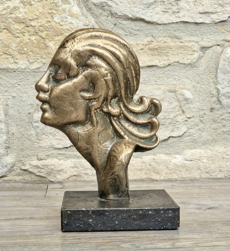 Art deco cast bronze girl - art,