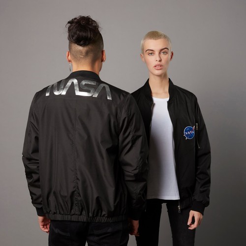 Nasa badged bomber jacket - jacket,