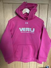 Girls WRU Under Armour Pink Hoodie Girls XL Wales Rugby