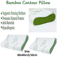 Contour Bamboo Pillow Memory Foam Soft Luxury Firm Head Neck Orthopaedic Support