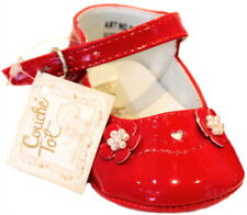 COUCHE TOT Baby Girl PRAM SHOES High Gloss RED Patent Leather UK 0.5  2 Infant