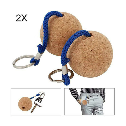 Floating cork ball key ring - ball,