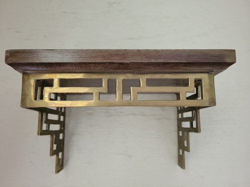 Vintage chinoiserie brass wood - brass,