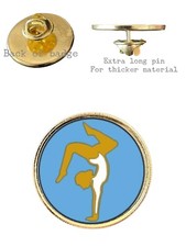 Gymnast Female (B) 26mm Metal Lapel Domed Pin Badge