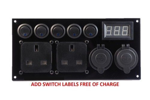 Switch panel 12v 240v - panel, usb