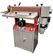 Floor Belt Sander 2200W Oscillating Cast Iron Table Dust Port Storage Cabinet