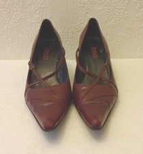 Jones the Bootmaker Leather Court Shoes Point Toe Burgundy Ladie's Size UK 6.5