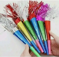 Party Blowout 6Pc Big Horn Blowouts Whistles Kids Birthday Party Whistle Blowers