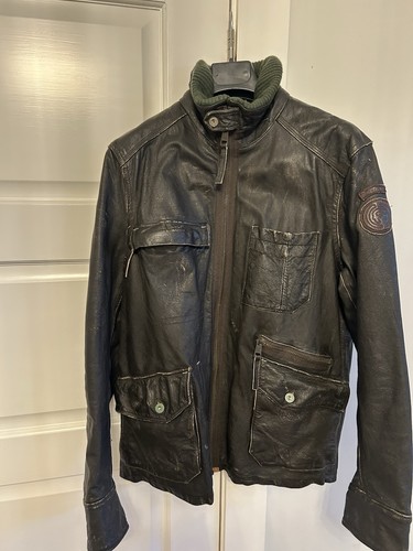 Men leather jacket vintage - jacket,