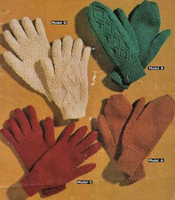 #37 LADIES GLOVES & MITTENS DK & USING 2 NEEDLES Vintage Knitting Pattern
