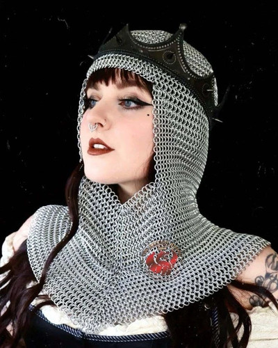 Aluminium hood chainmail coif - chainmail,