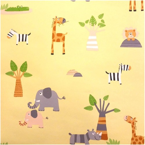 Animal safari wallpaper yellow - animal,