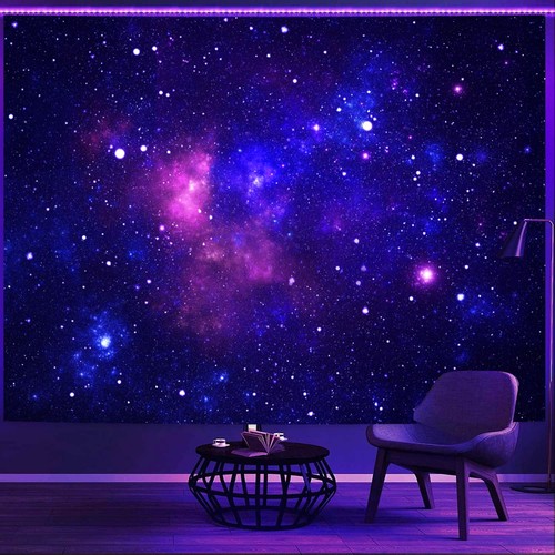 Blacklight galaxy tapestry - blacklight,