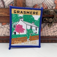 Vintage Patch Grasmere Dove Cottage Lake District Cumbria Blue Souvenir Badge