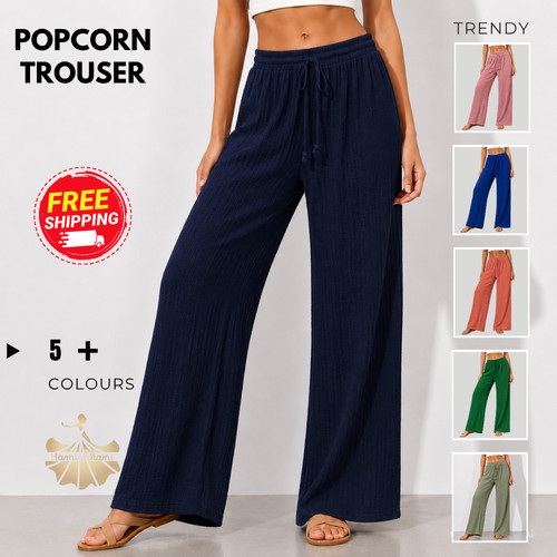 Womens popcorn wide leg - popcorn,