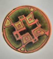 POOLE POTTERY ABSTRACT STUDIO PIN DISH WITH STUDIO MARK.