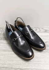 Next Ortholite Black Buckle Leather Loafer Shoes Size UK 6