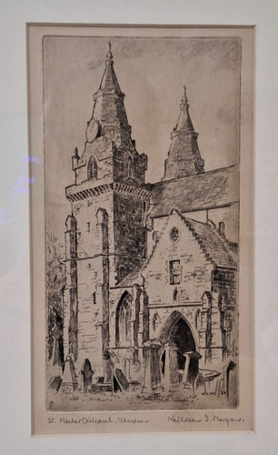 Antique 1927 etching - antique, st