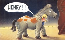 BAMFORTH BLACK TRIANGLE POSTCARD NO 2375 FITZPATRICK  PANTO HORSE G P/VG