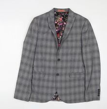 NEXT Mens Grey Plaid Polyester