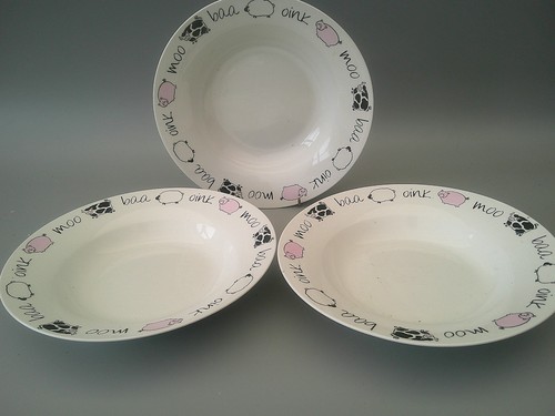 Large pasta bowls farmyard - pasta, x