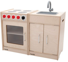 Tickit Wooden Cooker pretend Kitchen Sink Playset 53cm height for 2yr+