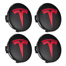 4x Tesla Alloy Cap Wheel Centre Caps 56mm Fit Tesla Model S X 3 Y Black Red