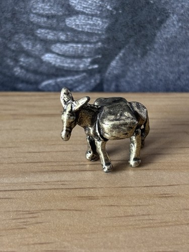 Tiny brass donkey - donkey, ornament