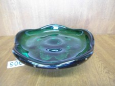 Large 22 cm Green Bubble Glass Art Glass Bowl / Dish