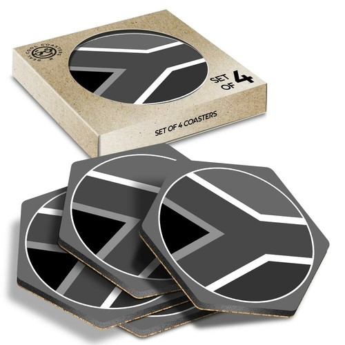 Hexagon coasters bw - coasters,